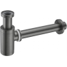 Mexen demi-siphon de lavabo rond, gun gray brossé - 79950-66