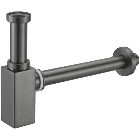 Mexen demi-siphon de lavabo carré, gris canon brossé - 79960-66
