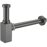 Mexen demi-siphon de lavabo carré, gris canon brossé - 79960-66