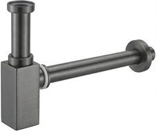 Mexen demi-siphon de lavabo carré, gris canon brossé - 79960-66