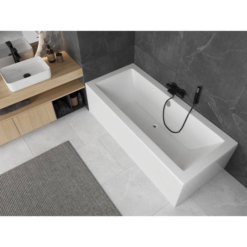 Mexen Cube baignoire rectangulaire 170 x 75 cm avec panneau, blanche - 55051707500X