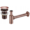 Mexen demi-siphon de lavabo rond avec bouchon clic-clac, sans trop-plein, cuivre antique - 7991050-45