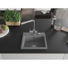 Mexen Milo évier en granit 1 bac avec robinet de cuisine Duero, gris - 6505-71-671600-00