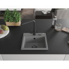 Mexen Milo évier en granit 1 bac avec robinet de cuisine Duero, gris - 6505-71-671600-70-B
