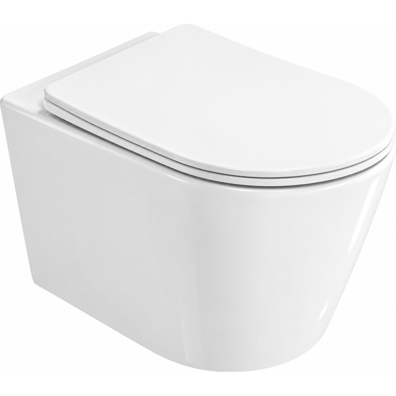 Mexen Rico 2.0 cuvette WC Rimless Tornado avec siège à descente lente slim, duroplast, blanc brillant - 3072L4000T