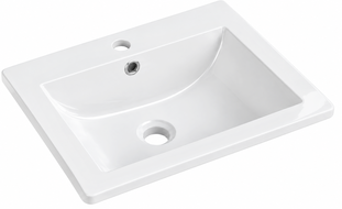 Mexen Lora lavabo encastré dans le plan 53 x 46 cm, blanc - 25365300