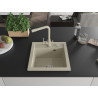 Mexen Vito évier en granit 1 bac avec robinet de cuisine Duero, beige - 6503-69-671600-69