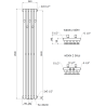 Mexen Flux radiateur de salle de bains décoratif 1500 x 240 mm, 450 W, noir - W127-1500-240-00-70