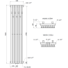 Mexen Flux radiateur de salle de bains décoratif 1500 x 340 mm, 630 W, anthracite - W127-1500-360-00-66