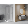 Mexen Rio cabine de douche carrée 90 x 90 cm, givrée, chrome + receveur, blanc - 860-090-090-01-30-4510
