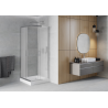 Mexen Rio cabine de douche carrée 90 x 90 cm, givrée, chrome + receveur, blanc - 860-090-090-01-30-4510
