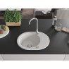 Mexen Kevin évier en granit à 1 bac avec égouttoir 586 x 458 mm, blanc, siphon chromé - 6517581005-20