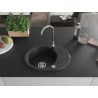 Mexen Kevin évier en granit 1 bac avec égouttoir 586 x 458 mm, noir/or métallique, siphon chromé - 6517581005-75