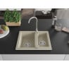 Mexen Carlos évier en granit 1,5 bac 582 x 475 mm, beige, siphon chromé - 6518581500-69