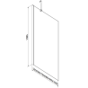 Mexen Next écran de baignoire à 1 ailette 70 x 150 cm, transparent, Blanc - 895-070-000-00-00-20
