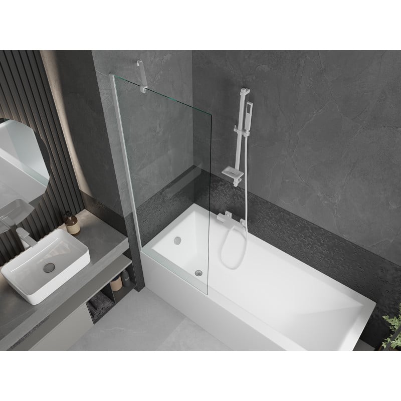 Mexen Next pare-douche pour baignoire 1 volet 70 x 150 cm, transparent, blanc - 895-070-000-00-00-20