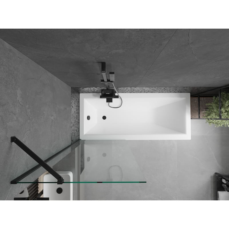 Mexen Next paroi de baignoire à 1 battant 70 x 150 cm, transparent, noir - 895-070-000-00-00-70