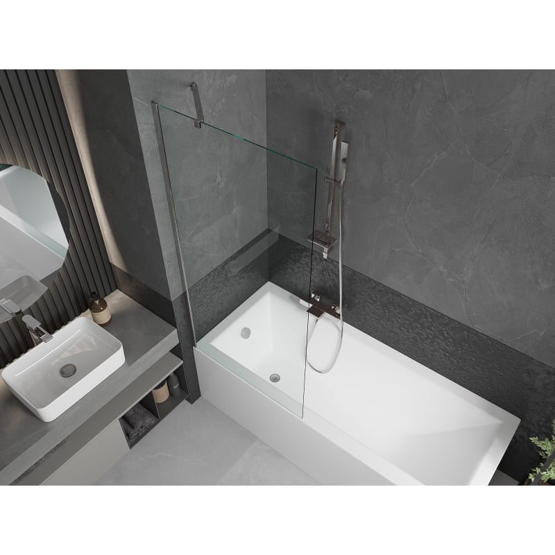 Mexen Next paroi de baignoire 1 volet 80 x 150 cm, transparent, chrome - 895-080-000-00-00-01