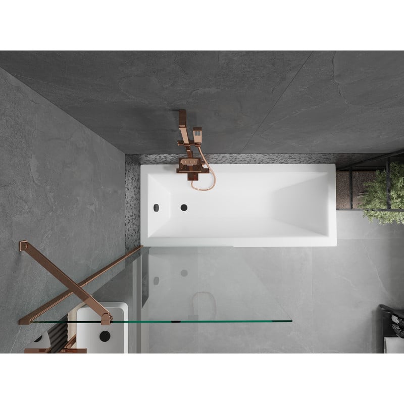 Mexen Next pare-douche 1-volet 80 x 150 cm, transparent, or rose - 895-080-000-00-00-60