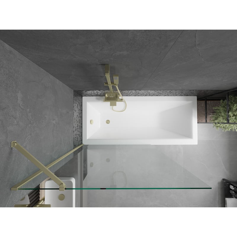 Mexen Next pare-douche baignoire 1-volet 90 x 150 cm, transparent, doré - 895-090-000-00-00-50