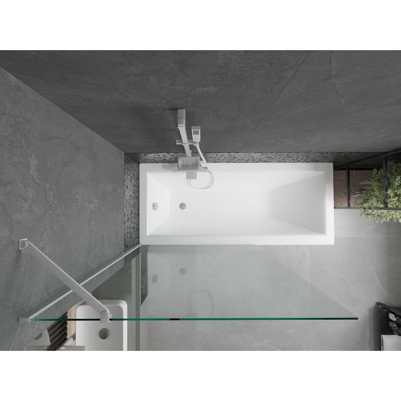 Mexen Next paroi de baignoire à 1 volet 100 x 150 cm, transparent, blanc - 895-100-000-00-00-20
