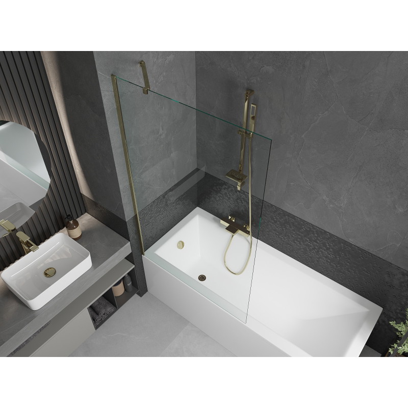 Mexen Next pare-douche à une porte 100 x 150 cm, transparent, doré - 895-100-000-00-00-50
