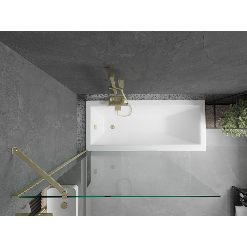 Mexen Next pare-douche à une aile 100 x 150 cm, transparent, doré - 895-100-000-00-00-50