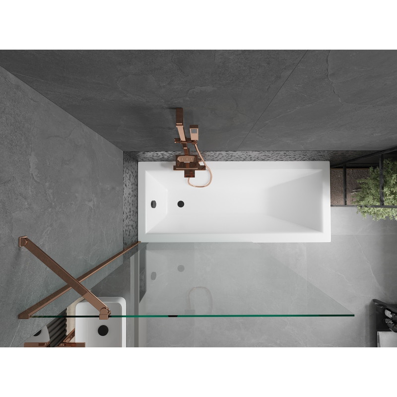 Mexen Next paroi de douche à 1 volet 100 x 150 cm, transparent, or rose - 895-100-000-00-00-60