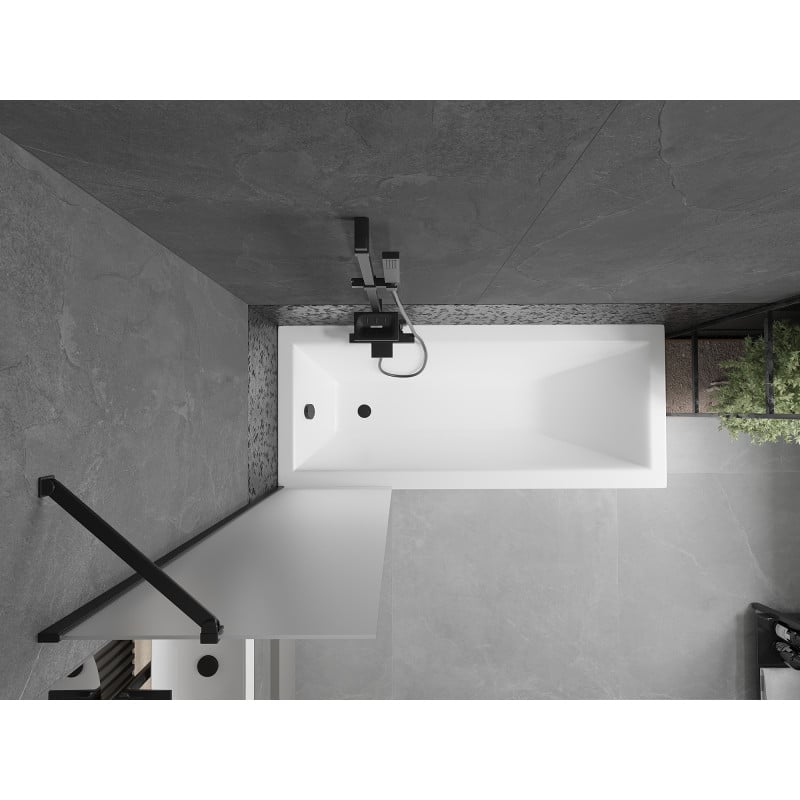 Mexen Next écran de baignoire à 1 volet 50 x 150 cm, dépoli, noir - 895-050-000-00-30-70