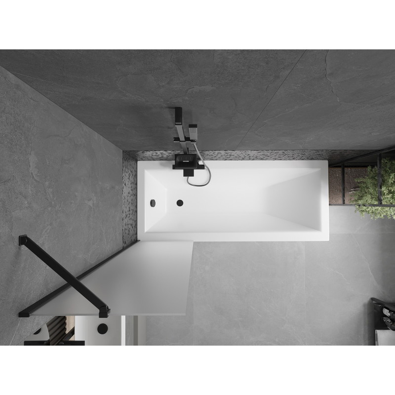 Mexen Next paroi de baignoire à 1 panneau 50 x 150 cm, givrée, noire - 895-050-000-00-30-70