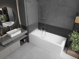 Mexen Next écran de baignoire à 1 ailette 60 x 150 cm, Gelée, Chrome - 895-060-000-00-30-01