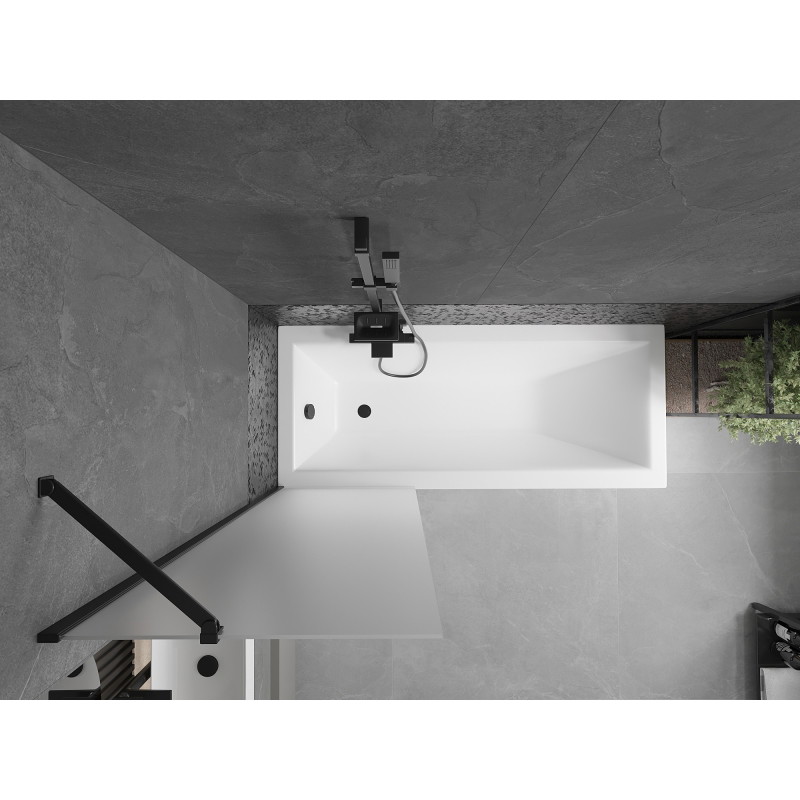 Mexen Next pare-baignoire à 1 panneau 60 x 150 cm, givré, noir - 895-060-000-00-30-70