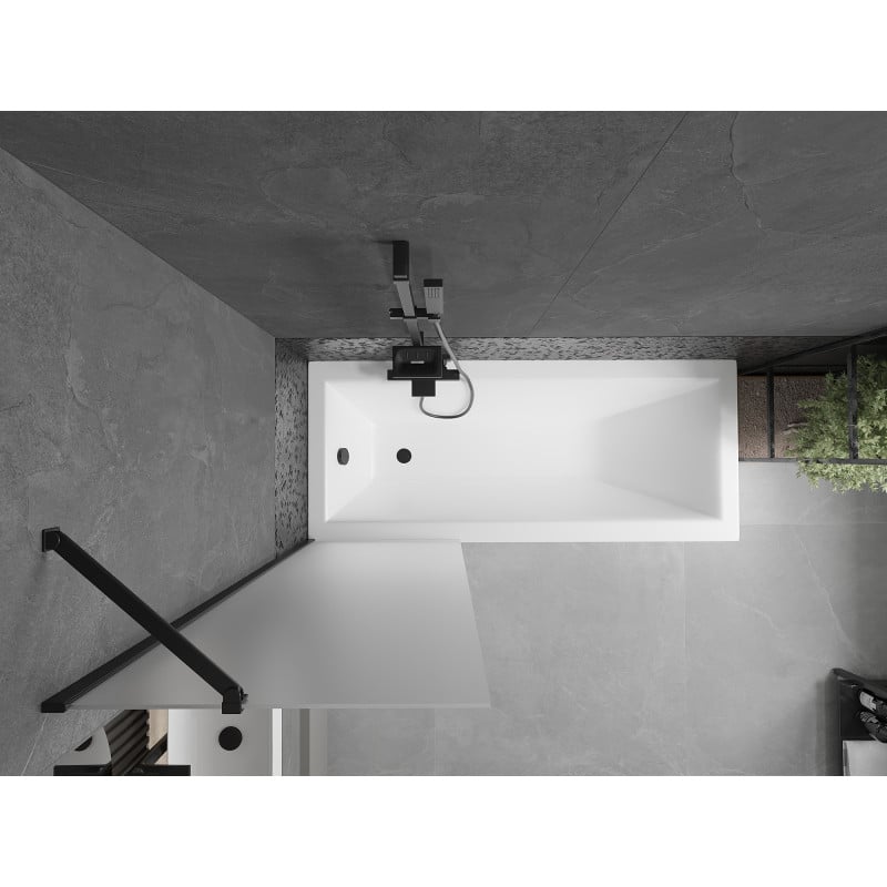 Mexen Next paroi de baignoire 1 volet 60 x 150 cm, dépoli, noir - 895-060-000-00-30-70