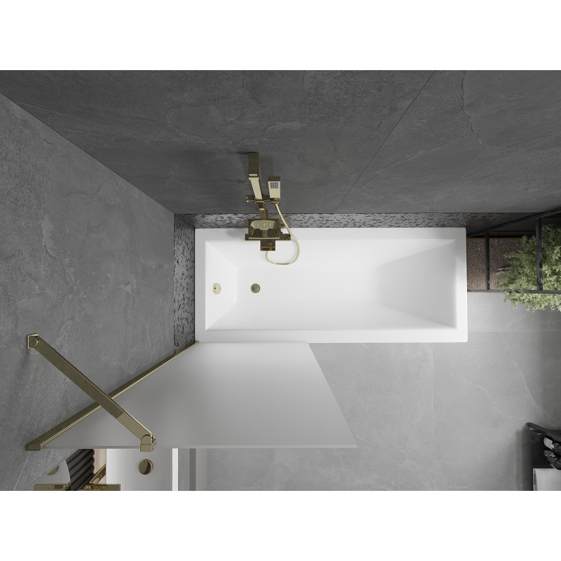 Mexen Next paroi de baignoire 1-volet 70 x 150 cm, givré, doré - 895-070-000-00-30-50