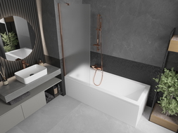 Mexen Next paroi de baignoire 1 vantail 70 x 150 cm, dépoli, or rose - 895-070-000-00-30-60