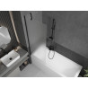 Mexen Next paroi de baignoire 1-volet 70 x 150 cm, givrée, noire - 895-070-000-00-30-70