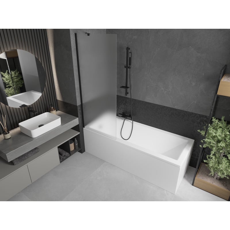 Mexen Next paroi de baignoire 1-volet 70 x 150 cm, dépoli, noir - 895-070-000-00-30-70