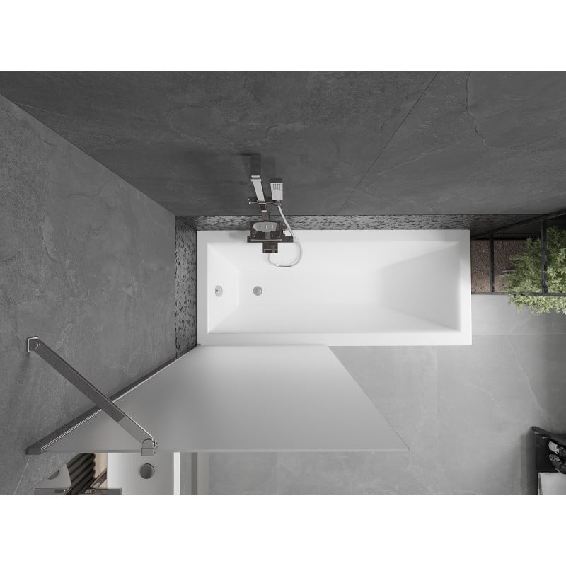 Mexen Next pare-douche de baignoire 1-volet 80 x 150 cm, givré, chrome - 895-080-000-00-30-01