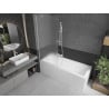 Mexen Next paroi de bain 1-volet 80 x 150 cm, givré, blanc - 895-080-000-00-30-20