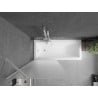Mexen Next paroi de bain 1-volet 80 x 150 cm, givré, blanc - 895-080-000-00-30-20