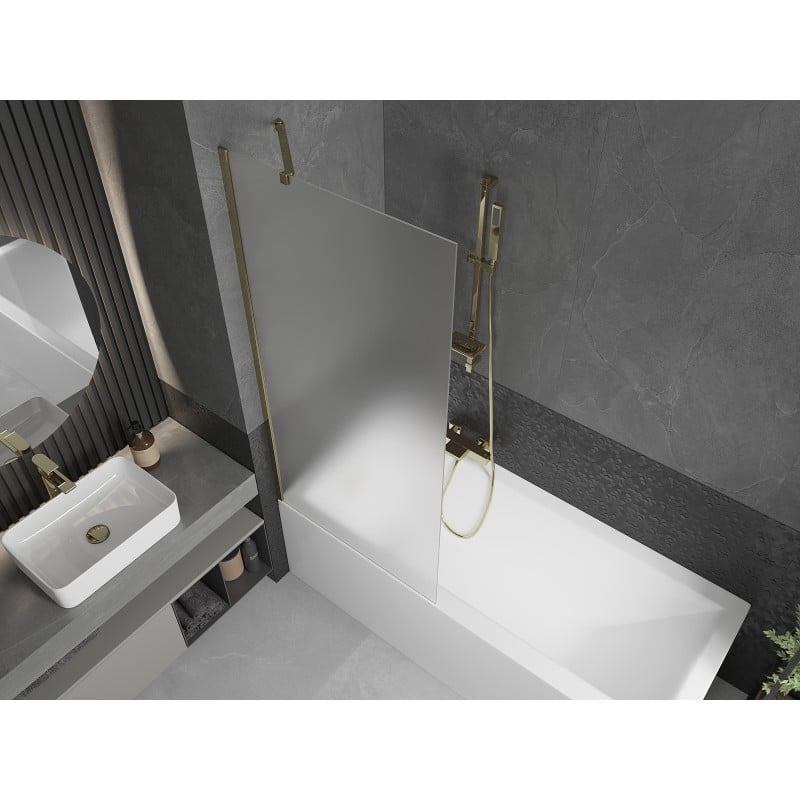 Mexen Next paroi de baignoire 1 volet 80 x 150 cm, dépoli, doré - 895-080-000-00-30-50