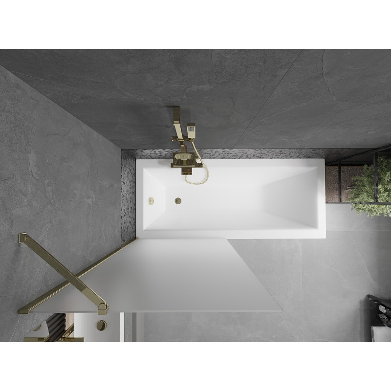 Mexen Next pare-douche 1 volet 80 x 150 cm, givré, doré - 895-080-000-00-30-50