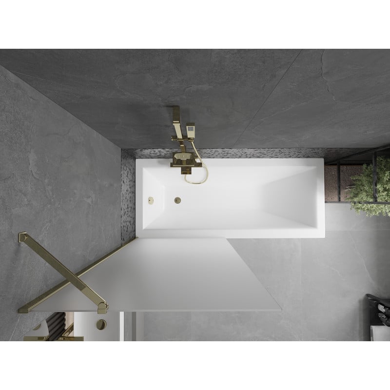 Mexen Next paroi de baignoire 1 volet 80 x 150 cm, dépoli, doré - 895-080-000-00-30-50