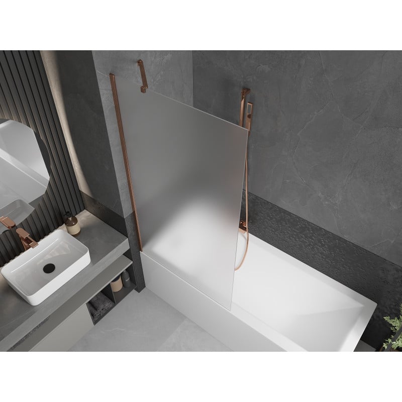 Mexen Next paroi de douche 1-volet 90 x 150 cm, givre, or rose - 895-090-000-00-30-60