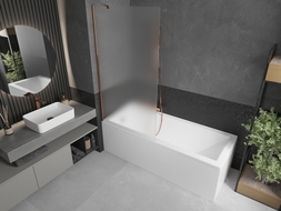 Mexen Next paroi de douche 1-volet 90 x 150 cm, givre, or rose - 895-090-000-00-30-60