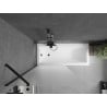Mexen Next paroi de douche 1 volet 90 x 150 cm, givrée, noire - 895-090-000-00-30-70