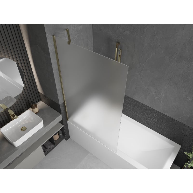 Mexen Next paroi de baignoire 1-volet 100 x 150 cm, dépoli, doré - 895-100-000-00-30-50