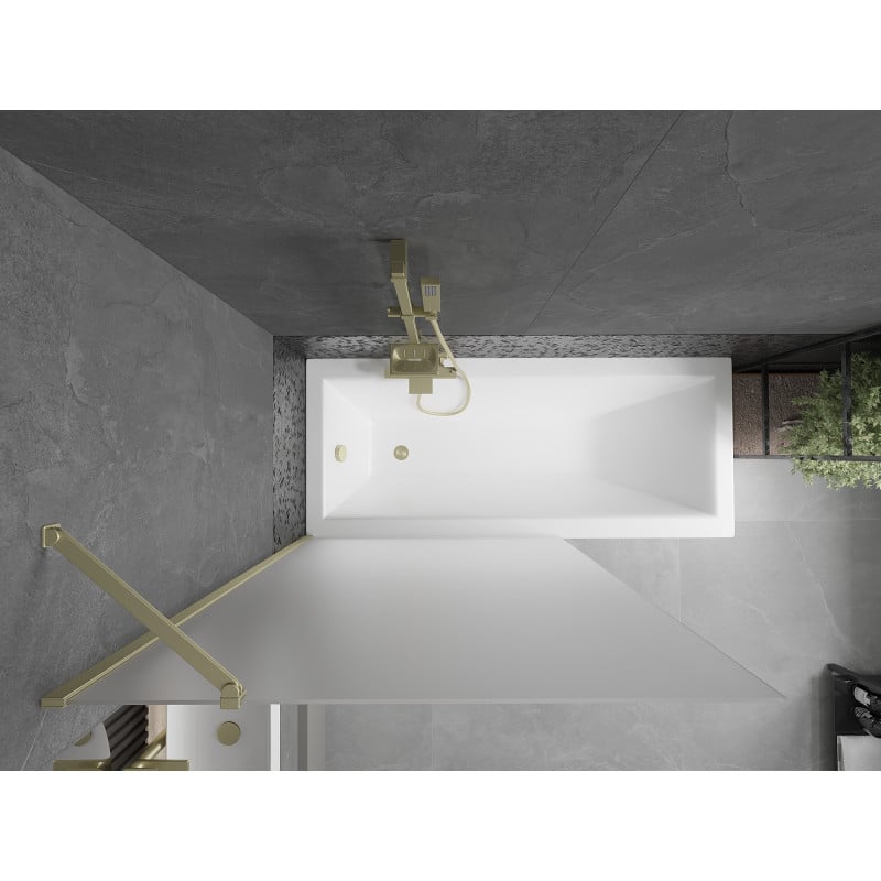 Mexen Next paroi de baignoire 1-volet 100 x 150 cm, dépoli, doré - 895-100-000-00-30-50
