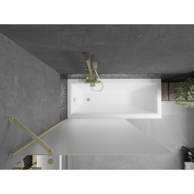 Mexen Next paroi de baignoire 1 volet 100 x 150 cm, givre, doré - 895-100-000-00-30-50