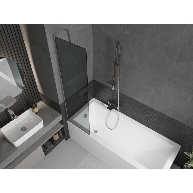 Mexen Next paroi de baignoire 1 vantail 50 x 150 cm, graphite, chrome - 895-050-000-00-40-01